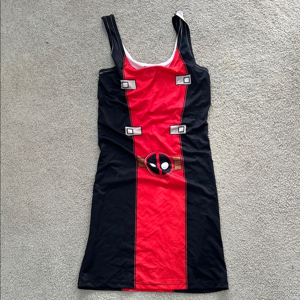 Marvel Deadpool Red and Black Sleeveless Mini Dress L